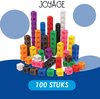 Afbeelding van het spelletje Joyage Speelgoed Wiskunde - 100 kubussen in 10 kleuren - Ik leer rekenen - Montessori speelgoed - Rekenspelletjes voor kinderen - Educatief speelgoed 5 6 7 8 9 10 11 jaar - Leren rekenen - Leren tellen - Cijfers leren