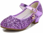 Prinsessen schoenen hakken meisje paars glitter maat 34 - binnenmaat 215 cm - bij verkleedjurk