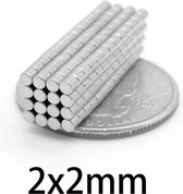 Ronde platte neodymium mini magneetjes 100 stuks - 2 x 2 mm - neodymium magneet 2x2mm - koelkast - whiteboard