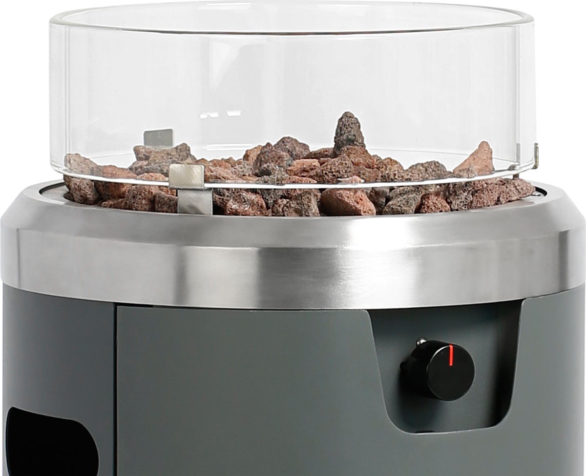 BUSCHBECK FARO Lounge Terrasverwarmer 7.5 kW – Mat Grijs Incl. gasdrukregelaar 50 mbar, gasslang 50 cm, lavastenen en afdekhoes – foto 5