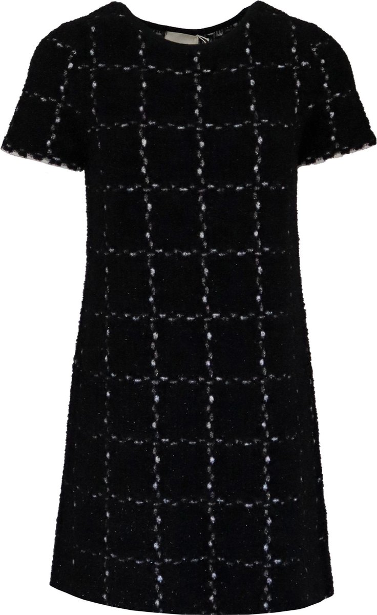 Friendly Sweater • zwart wit geruite jurk • maat L