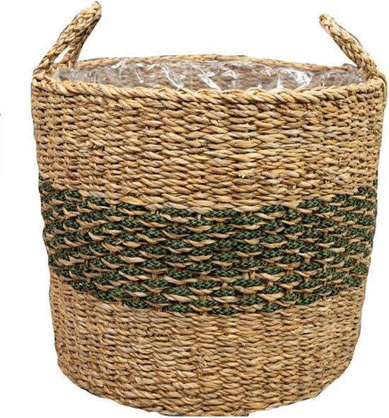 Set van 3 bloempotten PENDULA PE rotan Natuurlijk