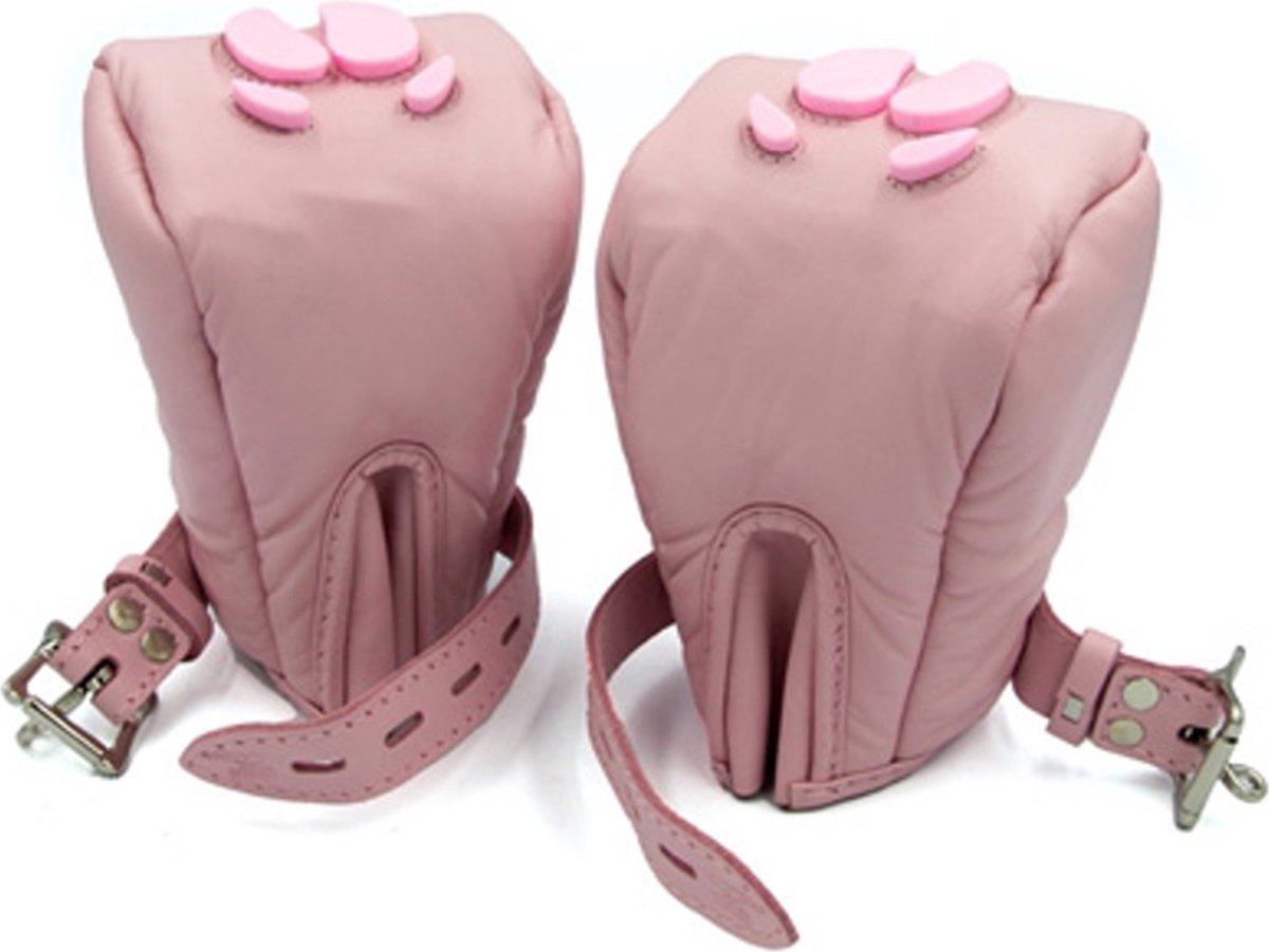 Mister b leren varkenspoten roze l-xl