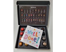 Koffie Proeverij Pakket 20 stuks verschillende smaken met Mystery Card 'Well Done' met persoonlijke (video) boodschap | Verjaardag | Sinterklaas | Kerstpakket | Vaderdag | Moederdag | Jubileum | Valentijnsdag