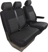 Pasvorm stoelhoezen set (stoel en duobank) Citroen Jumpy / Peugeot Expert / Fiat Scudo / Toyota Proace 2007 t/m 2016 - Stof zwart