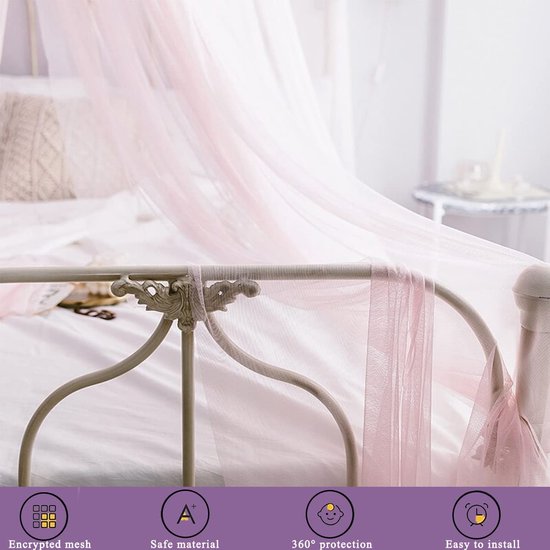 Eimilaly Regenboog bed luifel voor meisjes klamboe, eenvoudige installatie prinses luifel voor kinderen bed kamer decor
