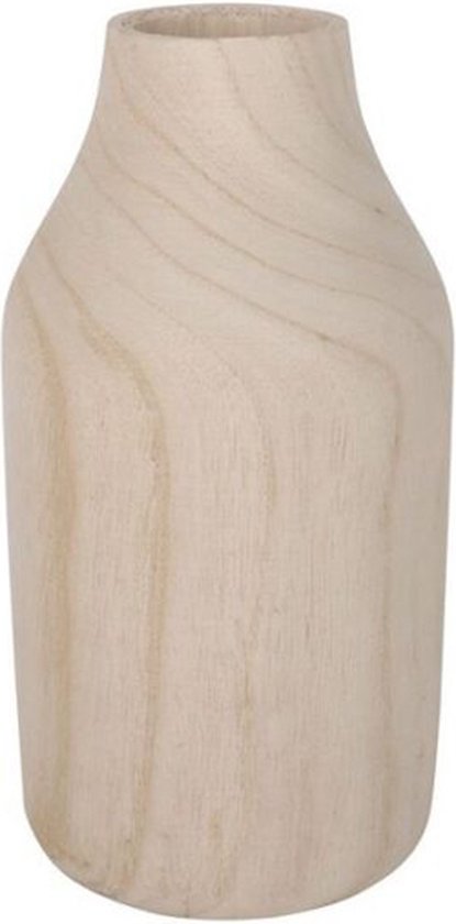 The Root - Grote houten vaas - Diameter 12cm Hoogte 23,5cm - Mooi met droogbloemen | bol.com