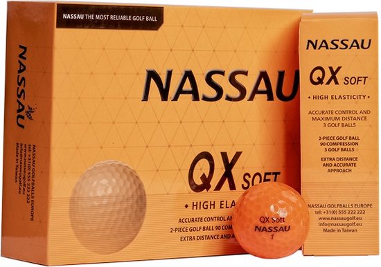 Nassau QX Soft - Golfballen - 12 stuks - Oranje