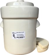 Mini fermentatiepot 3 liter (Creme/Modern) met verzwaringsstenen - Kimchipot