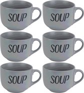 Cosy&Trendy - Soepkommen - Aardewerk - Grijs - 6 Stuks