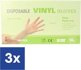 Gants jetables vinyle XL - non poudrés - 3 x 100 pièces