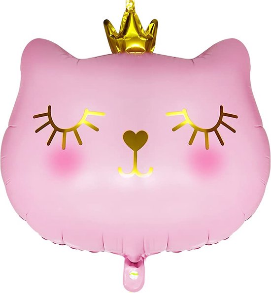 Folie ballon Cat Princess roze - kat - poes - ballon - folie ballon - prinses - decoratie