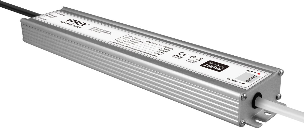 LED transformator 12V 12,5A Max. 150W IP67