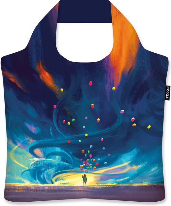 Ecozz - Tithi Luadthong - Ballonnen - Baloons - 100% gerecycled (rPet) – Öko-Tex - Voorzien van rits - Afsluitbaar - Opvouwbare boodschappentas - Waterresistant – Shopper - Ecovriendelijk - Duurzaam - Ecoshopper