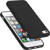 Cadorabo Hoesje voor Apple iPhone 5 / 5S / SE 2016 in LIQUID ZWART - Beschermhoes gemaakt van flexibel TPU silicone Case Cover