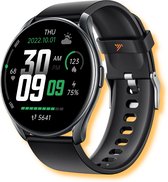 Teymour Activity Tracker – Stappenteller Horloge- Fitness Tracker- Hartslagmeter- Sporthorloge – Smartwatch voor Dames en Heren – Bloeddrukmeter – Zwart - Rond