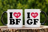 I love BF en GF Valentijn Cadeau mok - Mok met tekst - Grappige mok - Verjaardag cadeau - Cadeau voor man - Cadeau voor vrouw - Cadeau voor haar - Cadeau voor hem - Grappige cadeau - Thee glazen - Valentijn cadeautjes - Koffiekopjes