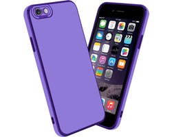 Cadorabo Hoesje geschikt voor Apple iPhone 6 PLUS / 6S PLUS in Glossy Paars - Rose Goud - Beschermhoes van flexibel TPU-silicone Case Cover en met camerabescherming