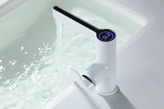 Wastafelkraan met display wit QMIX300 - WAHLBACH