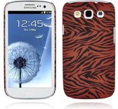 Cadorabo Hoesje geschikt voor Samsung Galaxy S3 / S3 NEO met BROWN TIGER opdruk - Hard Case Cover beschermhoes in trendy design