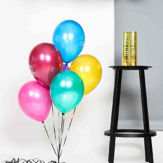 Ballons Shimmer Happy Birthday Multicolore 33 cm - 6 pièces