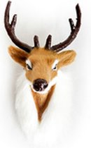 Kerstdecoraties - Deer Head 7x9x13cm Brown/white