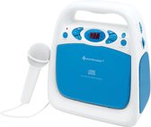 Soundmaster KCD50BL - Draagbare ‘sing a long’ CD-/USB-speler met radio, blauw