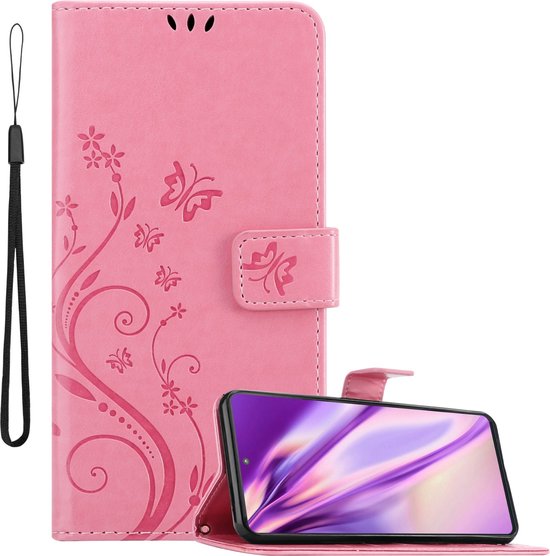 Coque Cadorabo pour Motorola EDGE 20 PRO / EDGE S PRO en ROSE FLORAL - Coque de protection au design floral avec fermeture magnétique, fonction support et fentes pour cartes