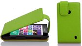 Cadorabo Hoesje geschikt voor Nokia Lumia 630 / 635 in APPEL GROEN - Beschermhoes in flip-design Case Cover van getextureerd imitatieleer