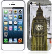 Cadorabo Hoesje geschikt voor Apple iPhone 5 / 5S / SE 2016 met LONDON - BIG BEN opdruk - Hard Case Cover beschermhoes in trendy design