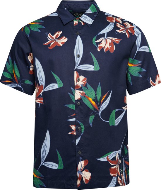 Superdry Vintage Hawaiian S/S Shirt Heren T-shirt - Donkerblauw - Maat L