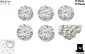 Bob Online – 10 Stuks – 10 mm - Wit – Strass Klei Kralen – Disco Bal Klei Kralen – DIY Klei Strass Kralen voor Sieraden Maken, Haar Clips, Armband, Oorbel Maken – Rhinestone Clay Beads – 10 mm White Disco Ball Clay Beads – Ronde Klei Strass Kralen