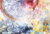 Fotobehang - Vlies Behang - Kleurrijke Abstract Schilderij - Kunst - 416 x 254 cm