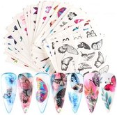30 Stuks Nagelstickers – Vlinders – Stiletto Nagels – Nail Art Stickers