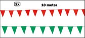2x Vlaggenlijn rood en groen 10 meter - vlaglijn festival feest party verjaardag thema feest