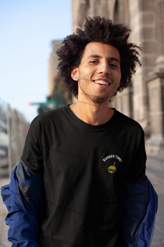 Chemise - Burger time - Wurban Wear | Chemise drôle | Alimentation | T-shirt unisexe | Fast rapide | Friteuse à air | Sport | Forfait cocooning | Wit, Zwart & Rouge