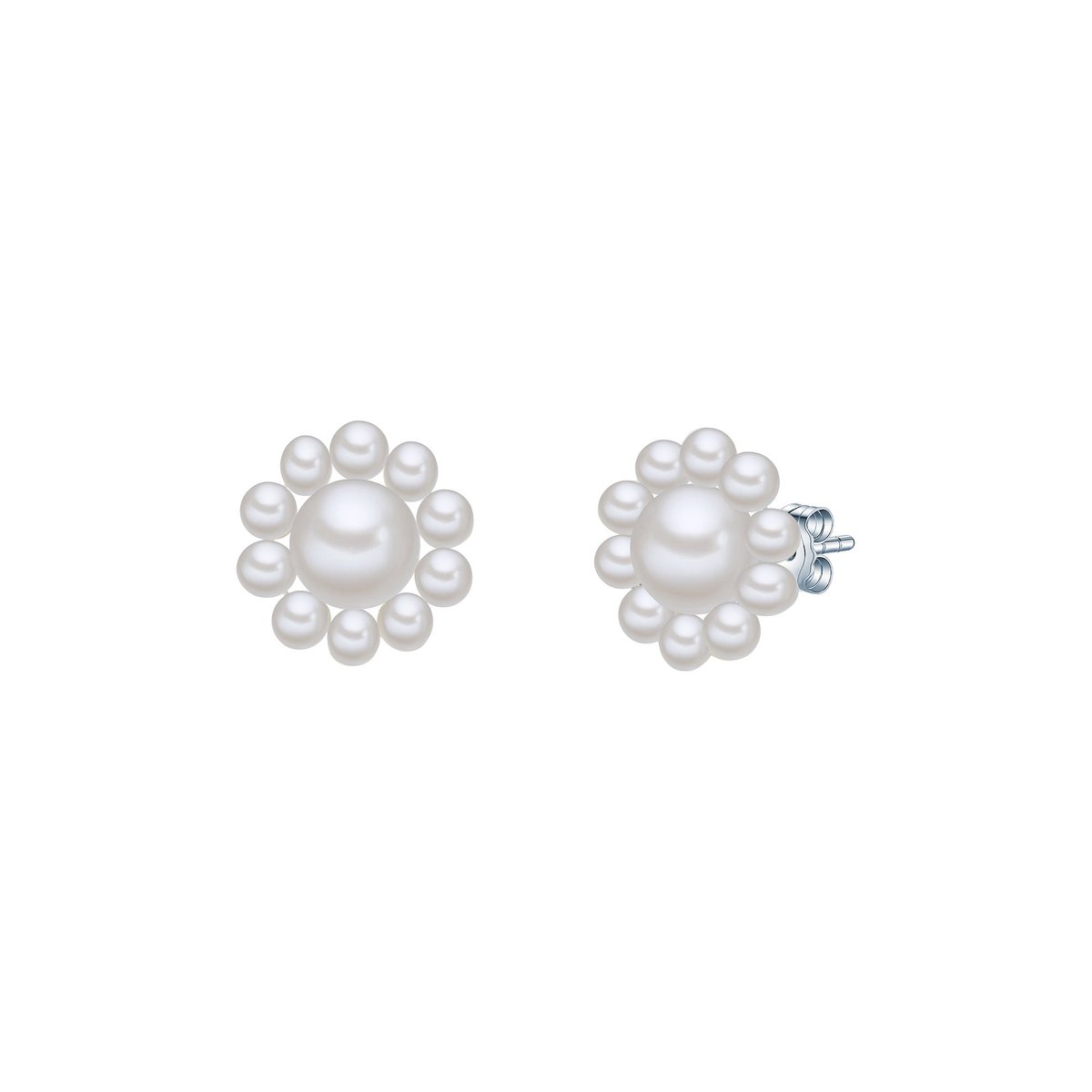 Valero Pearls dames oorbellen 925 zilveren zoet water parel One Size Zilver 32018619