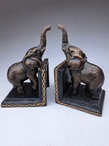 Denza - Gietijzeren boekensteun Olifant BZ552350 - 2 stuks - gietijzer - elefant -