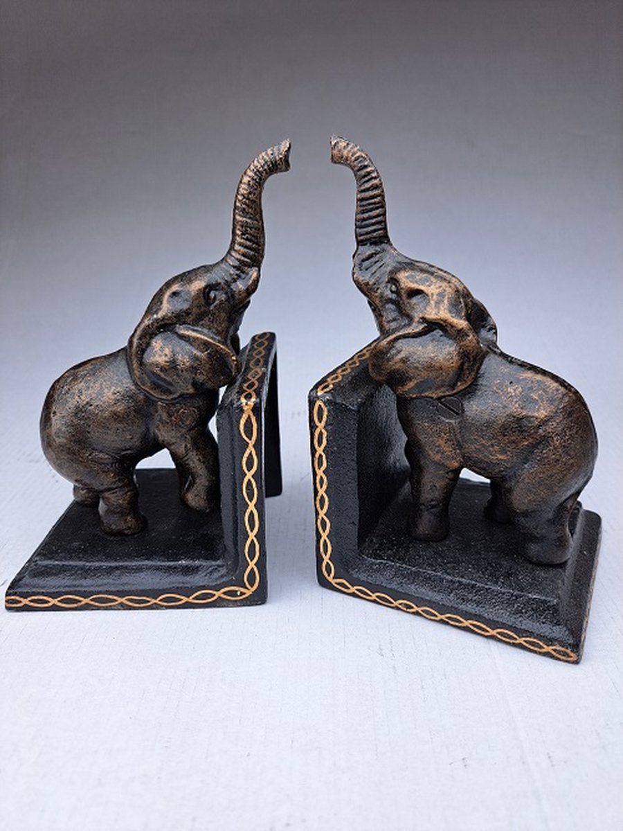 2 serre-livres en bois éléphant