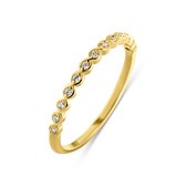 Silvent 9NBSAM-G220174 Gouden Ring met Zirkonia Steentjes - Dames - Maat 54 - 2mm Breed - 14 Karaat - Goud