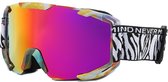 Skibril - Snowboardbril - Crossbril - Paars Rood Spiegel