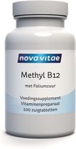 Nova Vitae - Vitamine B12 - 1000 mcg - methylcobalamine - met foliumzuur - 100 zuigtabletten