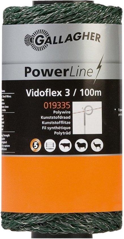 Vidoflex 3 PowerLine groen Schrikdraad 100m