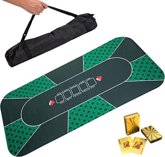 Er is een trend gordijn Echt Las Vegas Premium Pokermat - Inclusief Goud Kaartspel Waterdicht -  Oprolbaar Antislip... | bol.com