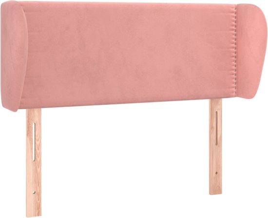 vidaXL Tête de lit avec bords Velours rose 103 x 23 x 78/88 cm
