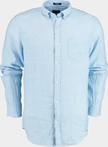 Gant Casual hemd lange mouw Blauw Overhemd blauw 100% linnen 3012420/468