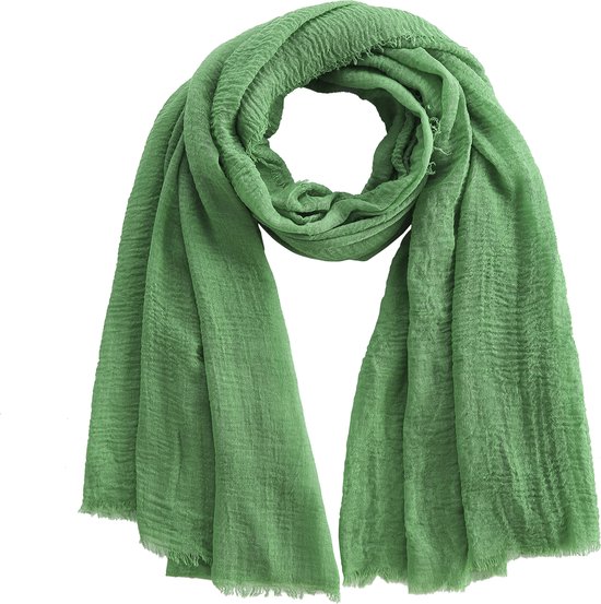 Echarpes Emilie L'incontournable foulard - foulard - vert pomme - lin - viscose - coton