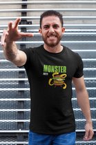 Shirt - Monster patty - Wurban Wear | Grappig shirt | Dieet | Unisex tshirt | Fast food | Airfryer | Sport | Verwenpakket | Wit & Zwart