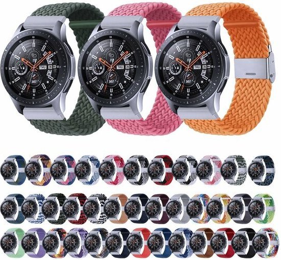 By Qubix - Geschikt voor Garmin bandje - Geschikt voor Garmin Vivomove 3 / HR / Luxe / Sport / Style / Trend - Braided nylon bandje - Rood - Smartwatch bandje 20mm