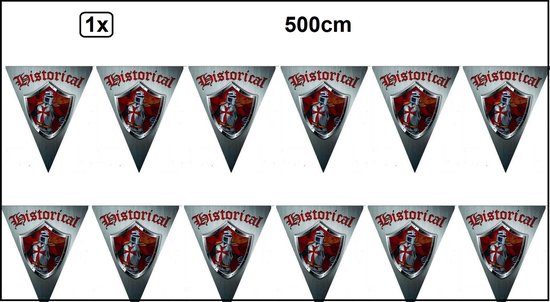 Vlaggenlijn ridder historical 500cm - ridder middeleeuwen historie decoratie vlaglijn